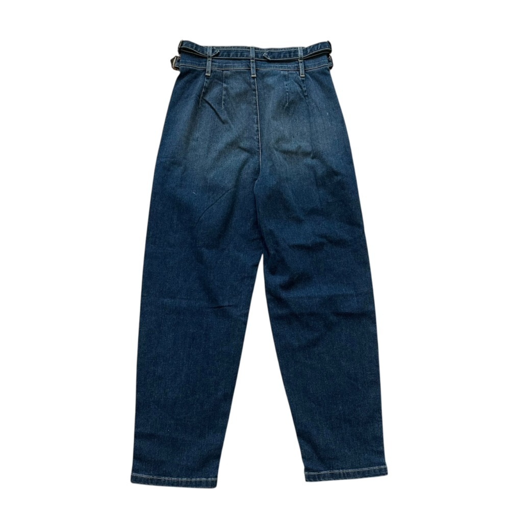 Colovos Jeans Buckle Waist Blue Denim Straight Barrel Leg Size 2 Extra Small New - Picture 6 of 9